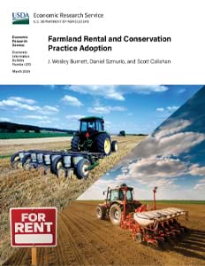 This is the cover image for the Farmland Rental and Conservation Practice Adoption report.
